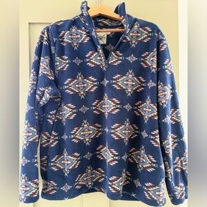 Blue Aztec Polar Fleece Quarter Zip